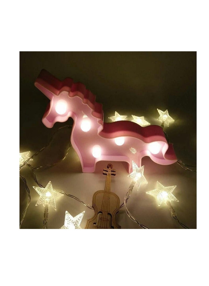 مصباح ليلي يعمل بالبطارية للاطفال، ديكورات عيد ميلاد على شكل حصان للاطفال، ديكور غرفة الاطفال لغرفة النوم، ديكور حائط على شكل حصان لغرفة النوم - Image 1