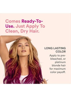 Semi Permanent Hair Color Fuchsia Crystal, Color Depositing Conditioner, Temporary Hair Dye, Tint Conditioning Hair Mask, Safe, Pink Hair Dye - 6oz
