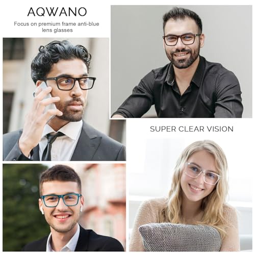 AQWANO 3 Pack Reading Glasses Men Blue Light Blocking, Large Square Readers Wide Cheaters for Big Head/Large Face with Spring Hinge Reduce Eyestain Eyeglasses, 1.25 - Image 2