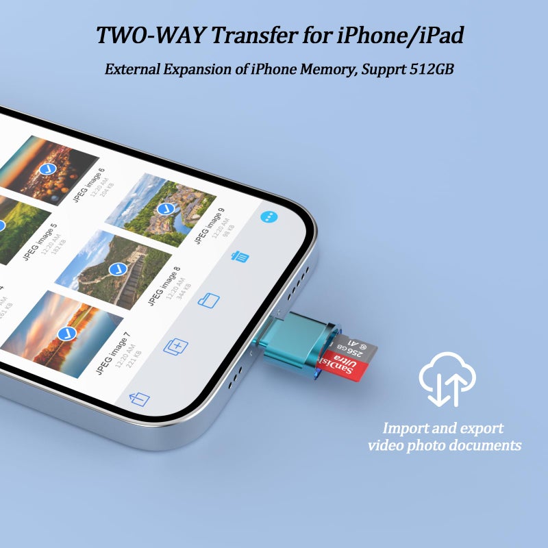 DesofIcon Micro SD Card Reader for iPhone,Lightning to Micro SD/TF Adapter,[Apple MFi Certified] Memory Card Reader for iPhone & iPad,Supports iOS 13 & exFAT/FAT32,Perfect for iPhone 14 13 12 11 8 7 6 Expansion - Image 4