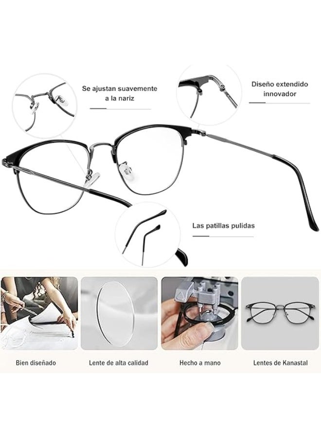 KANASTAL Fashion Blue Light Blocking Glasses for Women and Men, Metal Filter Blue-light Eyewear Ultra Light TV PC Computer Gaming Glass - Image 2