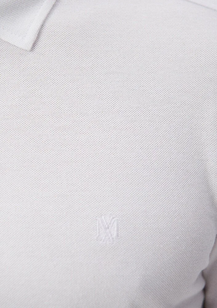 مافي Blue Men's White Knitted Shirt 021638-620