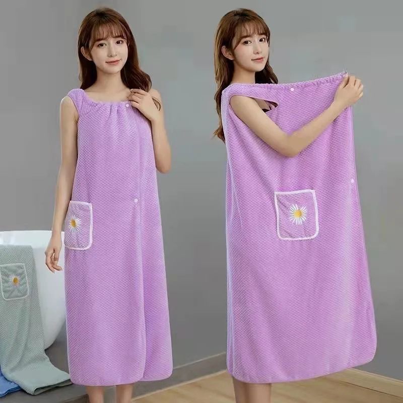 Bath Towel 100x145 cm, Coral Fleece, Purple - Image 1