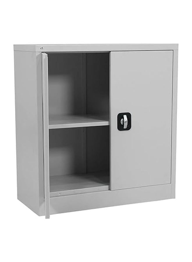 RIGID Office Cupboard Low Height, Steel Filing Cupboard, Cabinet with Shelves Storage Compartment (Grey) - Image 5