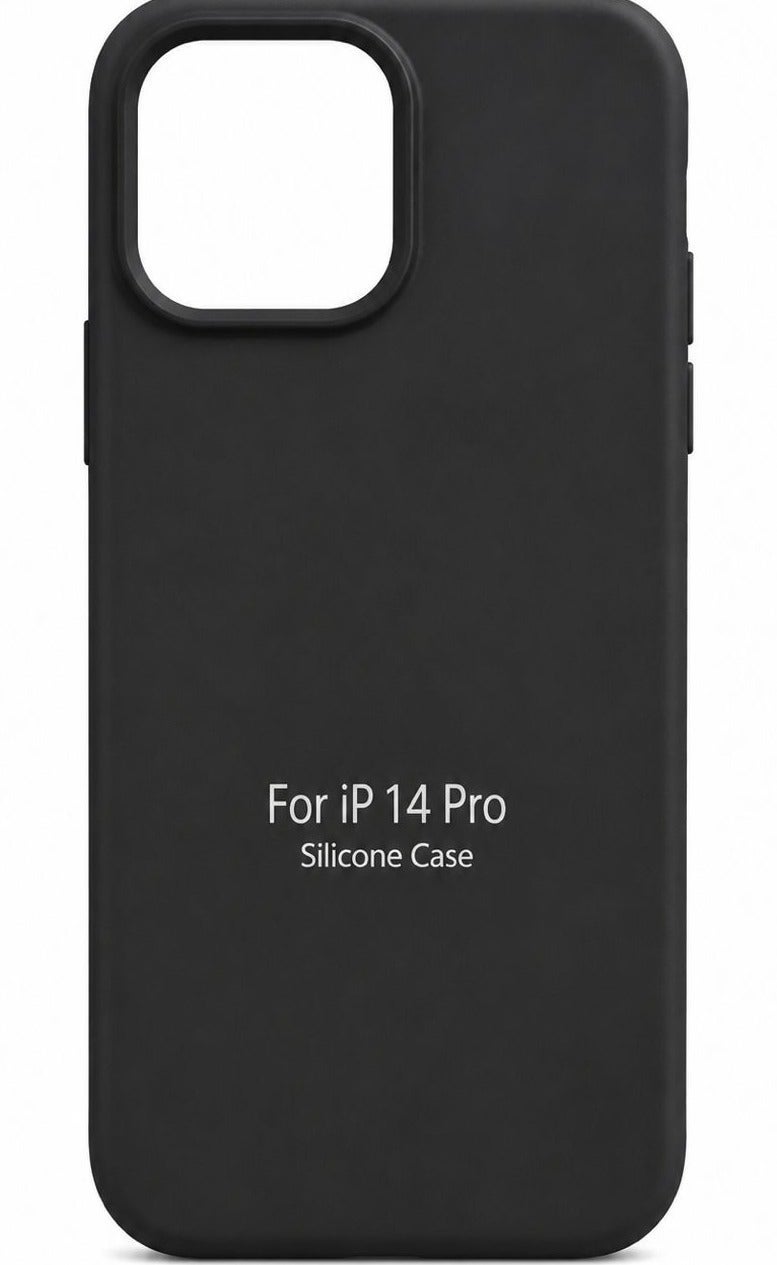 جراب سيليكون لجهاز iPhone 14 Pro - غطاء خلفي واقٍ مقاوم للصدمات، ناعم وخفيف الوزن، رمادي فاتح