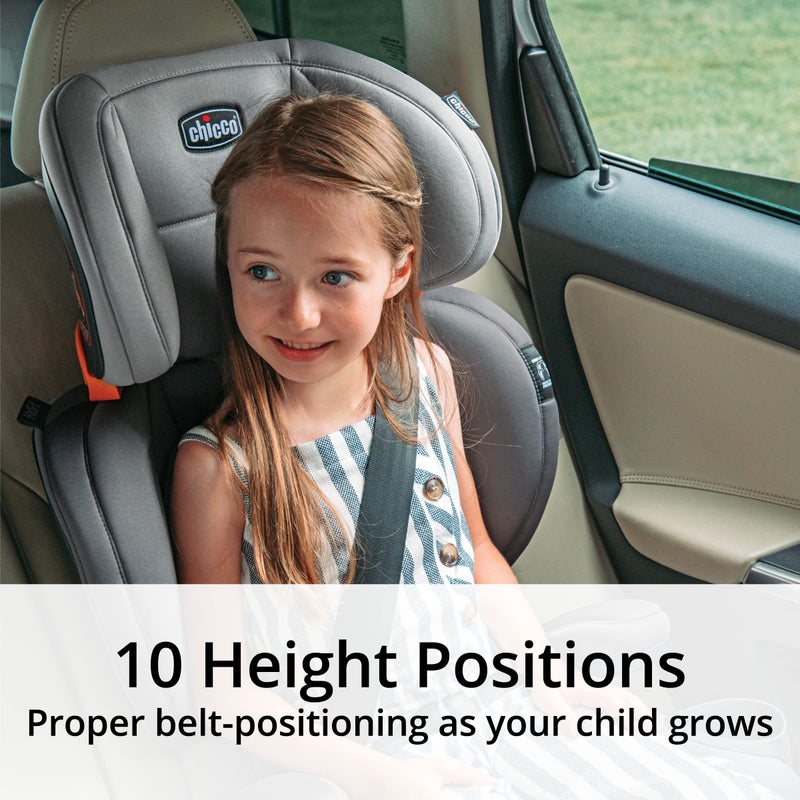 Chicco KidFit ClearTex Plus 2-in-1 Belt-Positioning Booster Car Seat, Backless and High Back Booster Seat, for Children Aged 4 Years and up and 40-100 lbs. | Drift/Grey - Image 2