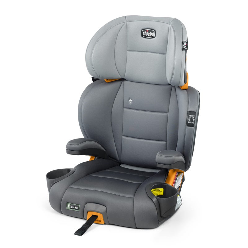 Chicco KidFit ClearTex Plus 2-in-1 Belt-Positioning Booster Car Seat, Backless and High Back Booster Seat, for Children Aged 4 Years and up and 40-100 lbs. | Drift/Grey - Image 1