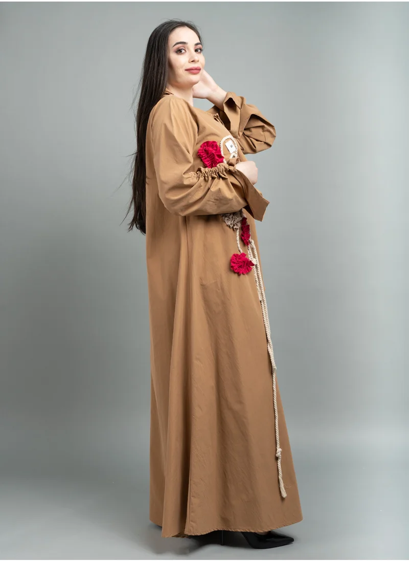 IKKXA Kuwaiti Jalabiya IK1616 Brown