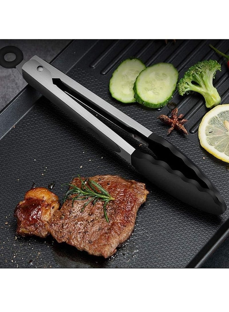 NANAO 3 Piece  Kitchen Tongs Barbecue Tongs，Stainless Steel Locking Cooking Tongs with Silicone Tips - Image 5