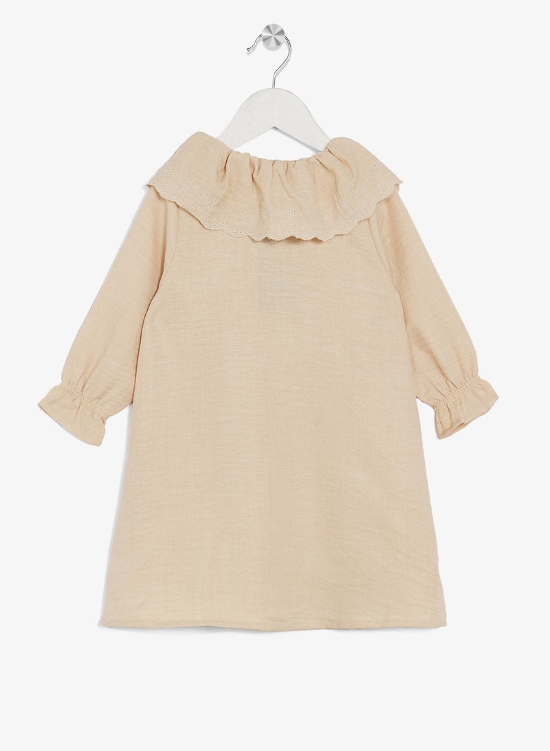 Ripples Girls Dress With Embroidery Collar - Image 2