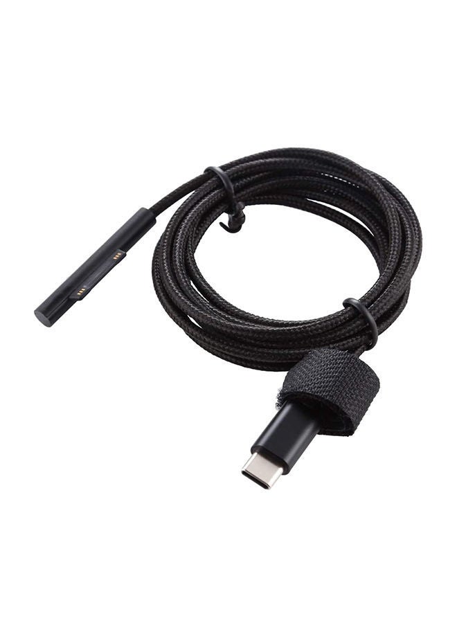 NIBEMINENT Nylon Male Power Cable For Microsoft Surface Pro Black - Image 1