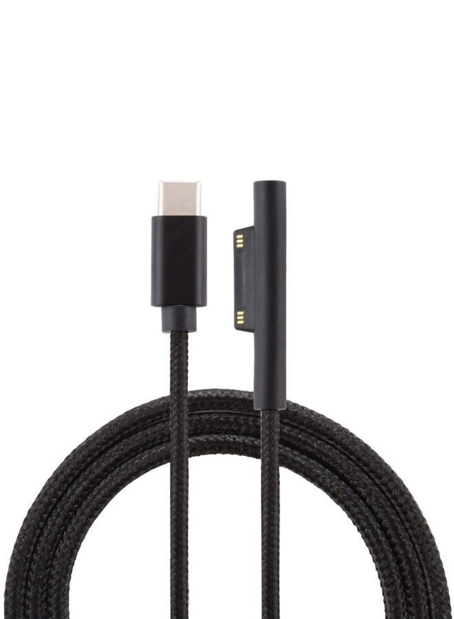 NIBEMINENT Nylon Male Power Cable For Microsoft Surface Pro Black - Image 2