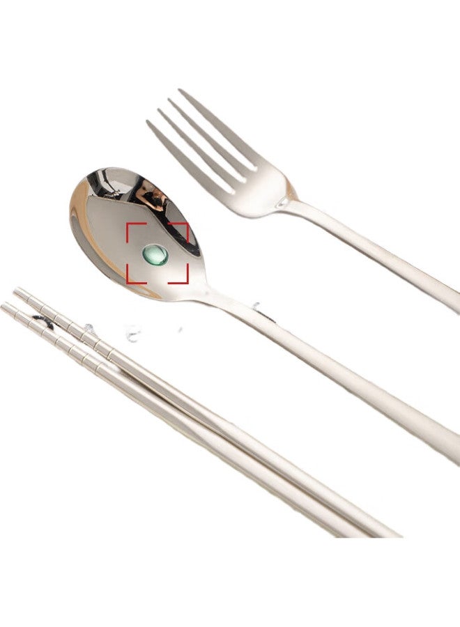 GRASEY 316 Stainless Steel Chopsticks And Tableware Set, Portable Cutlery Storage Box For Students And Office Workers, Four-Piece Set Gy7339 - Image 1