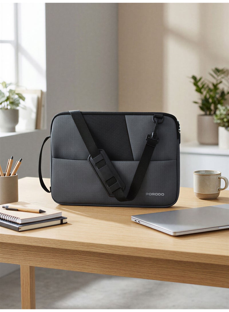 porodo 14-inch Laptop Sleeve with Fillet Anti-Drop, Grab Handle, Scratch Resistant, for 13.3-Inch MacBook Air/Pro, 14-Inch MacBook Pro M4 / M3 / M2 / M1 2021-2024, 13-13.6 Inch Notebook - Image 2