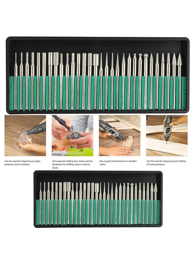 DIY Crafts Diy Crafts Diamond Burr Bits Diamond Burr Bits Drill Kit for Engraving Carving Rotary Tool 18 3mm Shank 1 Pack of 3 Set Multicolor  - Image 2