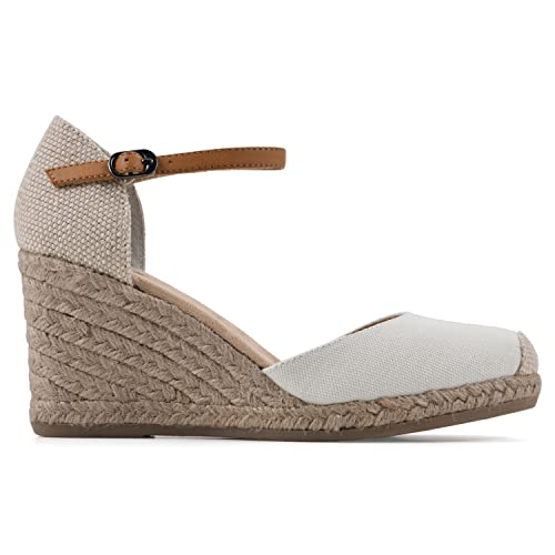 WHITE MOUNTAIN Women's Mamba Espadrille Wedge Sandal, Natural/Fabric, 8 M - Image 3