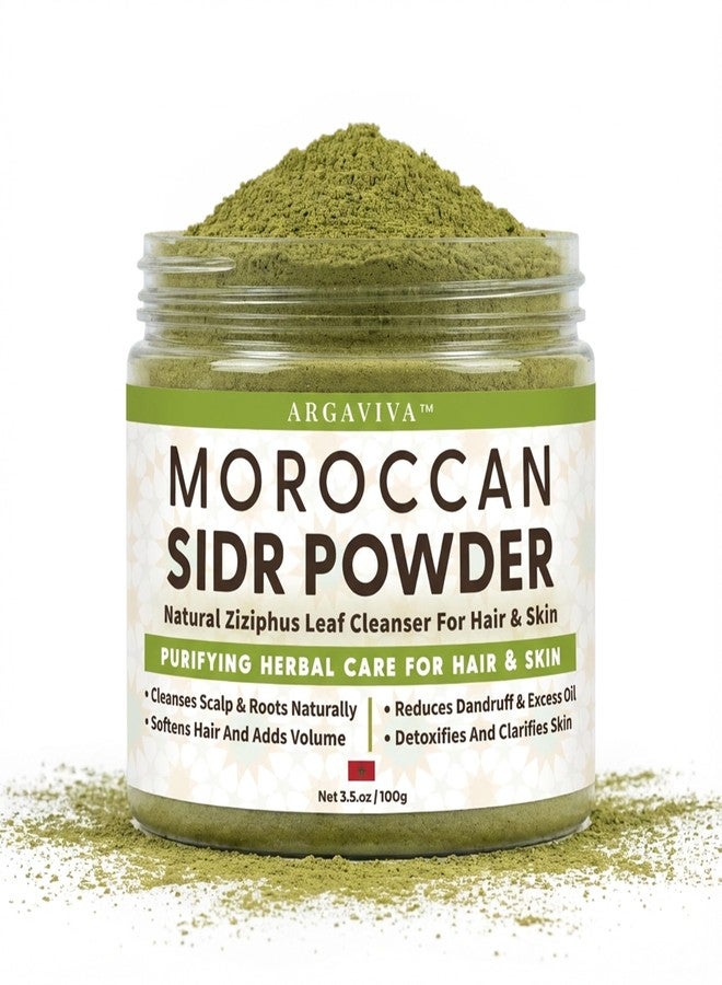 Argaviva Sidr Powder For Hair, Sidr Leaves Powder Hair & Scalp Mask - Rinse-Off Clarifying Hair Wash Helps Remove Product Buildup & Excess Oil For A Fresher Feel, No Added Fragrance, 3.5 Oz Jar - Image 1