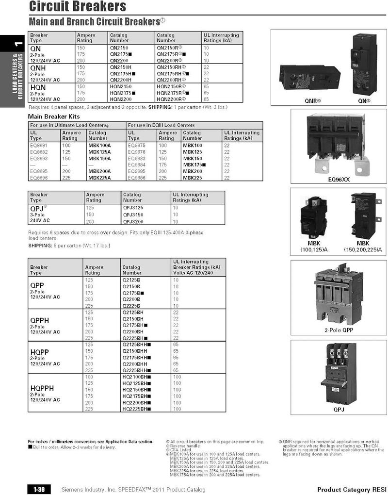 SIEMENS Siemens Q2150B 150A 4 Pole 120240Volt 10K type QPP Circuit Breaker  - Image 2