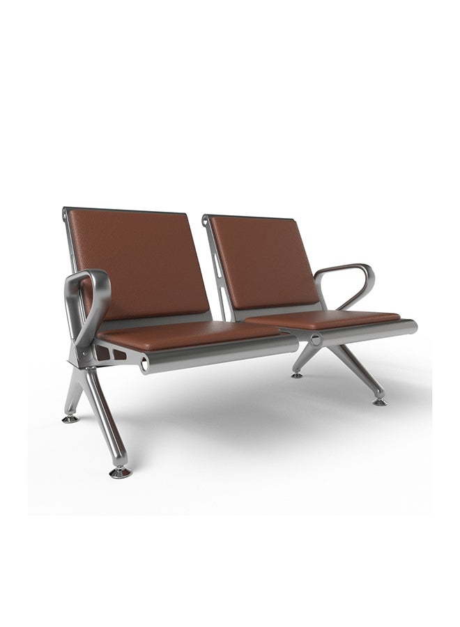 ماهاماي مقعد ماهماي HF الخارجي، لمقعدين مع وسائد، مزود ببطانة مطاطية مانعة للانزلاق، بتصميم مريح ومسند ذراع منحني مسند ذراع، مريح ومتعدد الاستخدامات للمكتب والأنشطة الخارجية والبنك - بني - Image 1