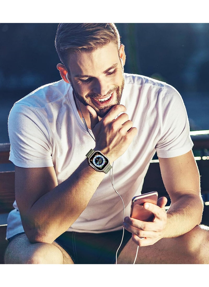 Color Fans - Soft Silicone Ocean Sports Strap Compatible Apple Watch 41mm 40mm 38mm for Men Women, Adjustible Watch Band for Apple Watch SE/Series 9/8/7/6/5/4/3/2/1 - Khaki - Image 1