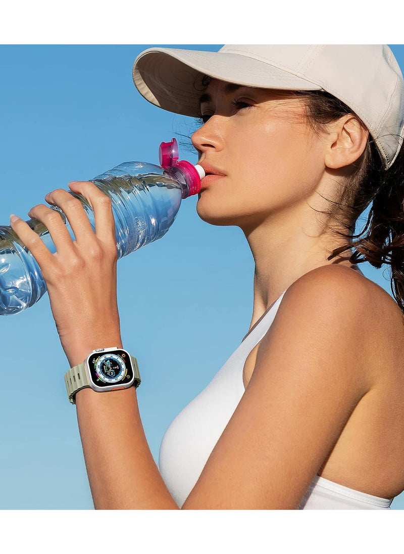Color Fans - Soft Silicone Ocean Sports Strap Compatible Apple Watch 41mm 40mm 38mm for Men Women, Adjustible Watch Band for Apple Watch SE/Series 9/8/7/6/5/4/3/2/1 - Khaki - Image 1
