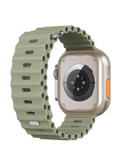 Color Fans Soft Silicone Ocean Sports Strap Compatible Apple Watch 41mm 40mm 38mm for Men Women, Adjustible Watch Band for Apple Watch SE/Series 9/8/7/6/5/4/3/2/1 - Khaki  - Image 2