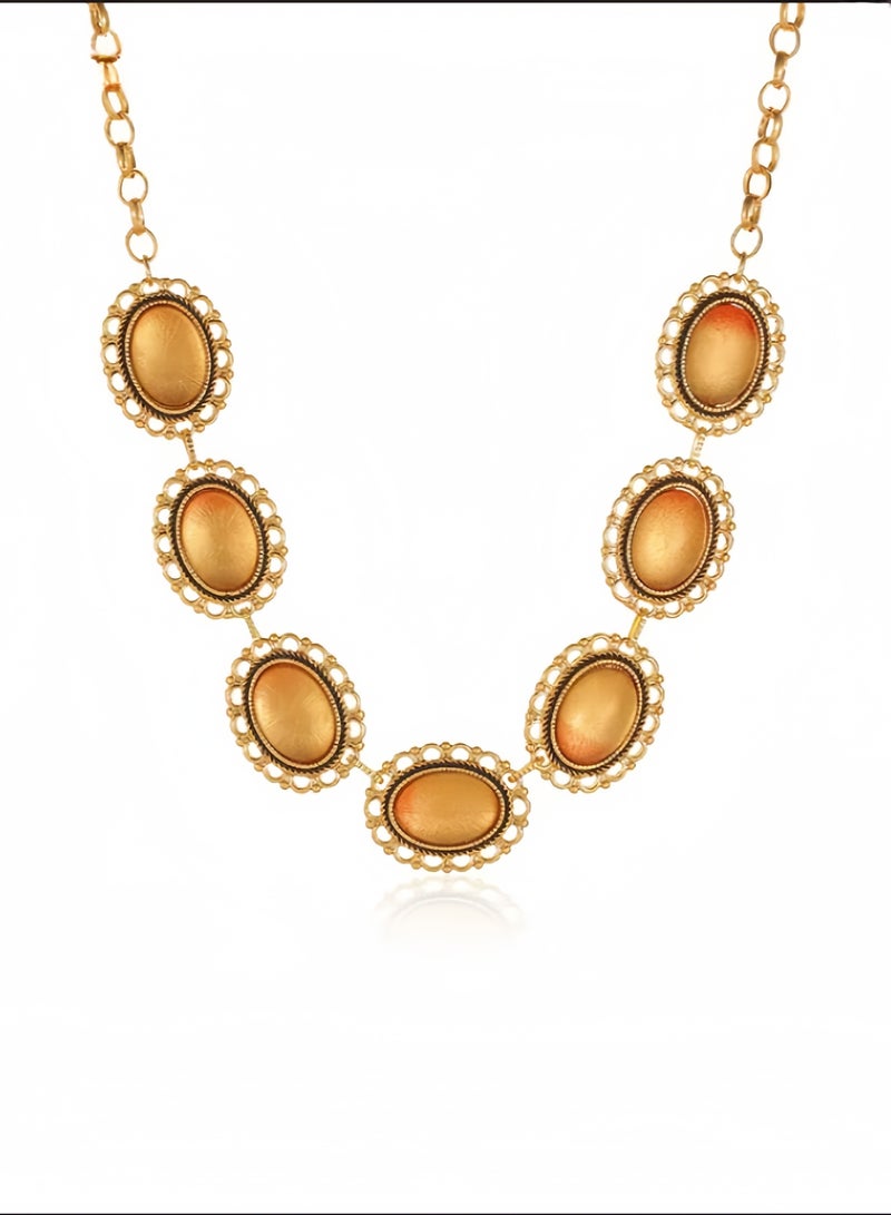 Royal women's accessories A beautiful and special champagne oval necklace  - Image 1