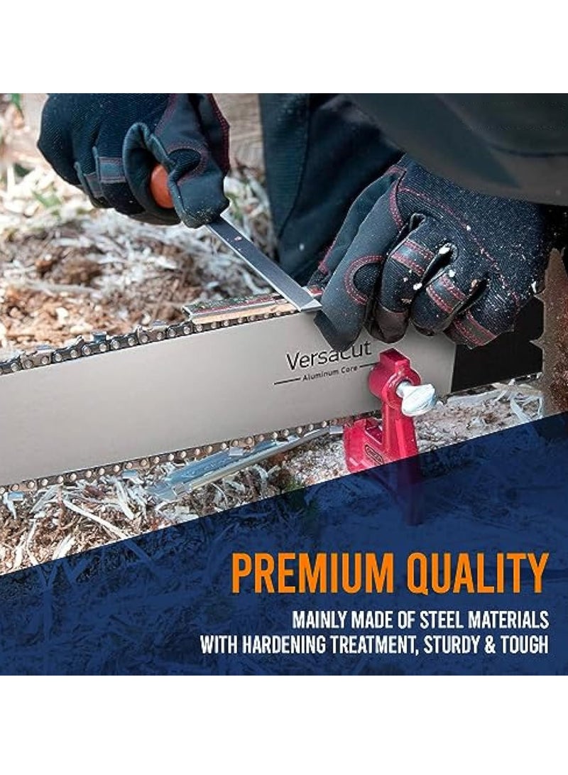 KASTWAVE 10 Piece Set Chainsaw Sharpening Kit, Universal Chainsaw Field Sharpening Kit, with Round Files (5/32", 3/16", 7/32"), Flat File (6"), and So, Complete Chainsaw Maintenance and Sharpening Solution - Image 3