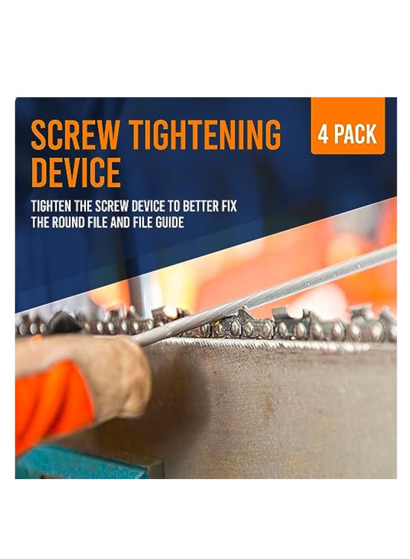 KASTWAVE 10 Piece Set Chainsaw Sharpening Kit, Universal Chainsaw Field Sharpening Kit, with Round Files (5/32", 3/16", 7/32"), Flat File (6"), and So, Complete Chainsaw Maintenance and Sharpening Solution - Image 4