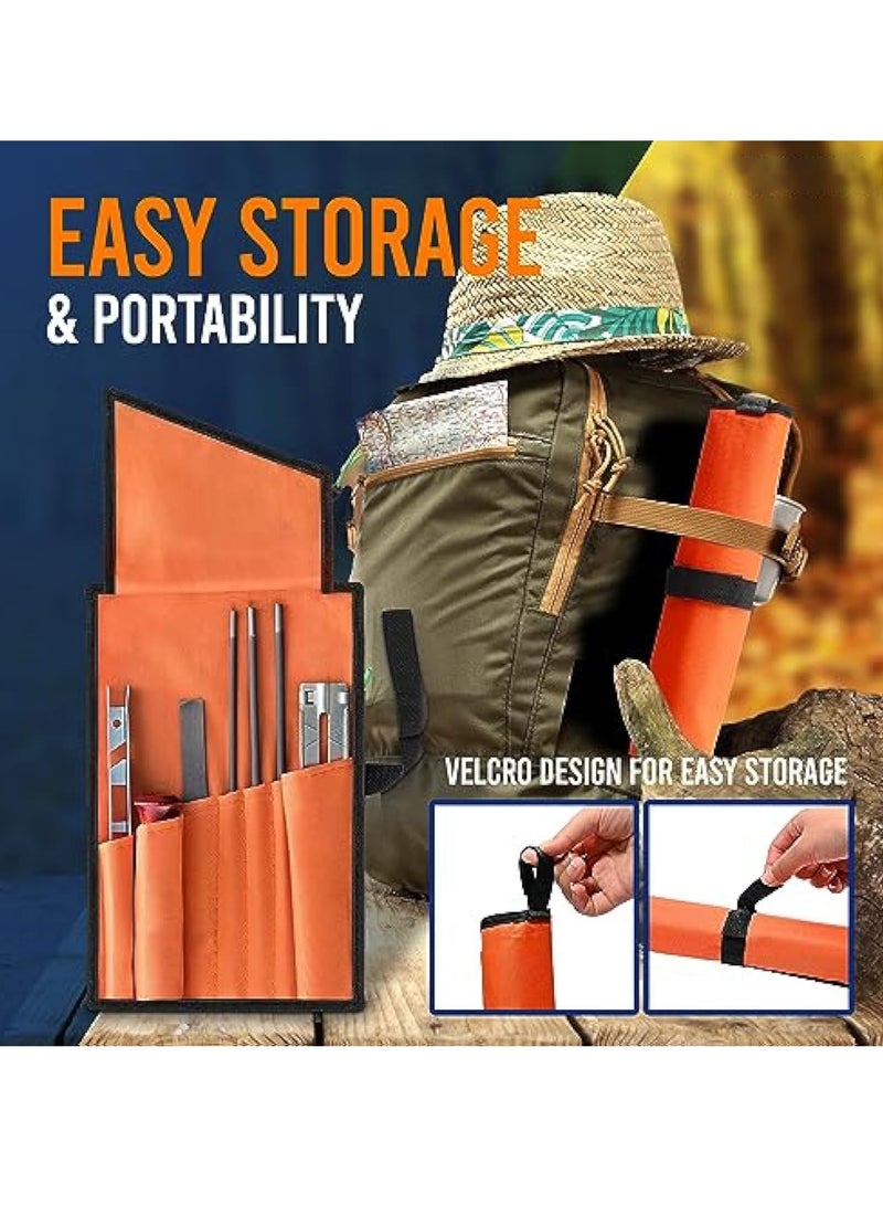 KASTWAVE 10 Piece Set Chainsaw Sharpening Kit, Universal Chainsaw Field Sharpening Kit, with Round Files (5/32", 3/16", 7/32"), Flat File (6"), and So, Complete Chainsaw Maintenance and Sharpening Solution - Image 2
