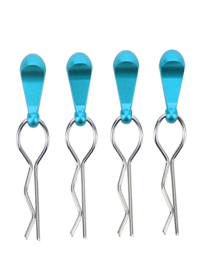 4Pcs RC Body Clip Pin Stainless Steel R Shape Universal for 1/8 1/10 Remote Control Car Blue - Image 1