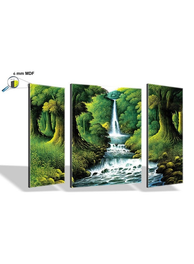 SAF paintings 6MM Waterfall Nature Set of 3 Panel Painting(SANFJM1106) SAFJM1106 - Image 4