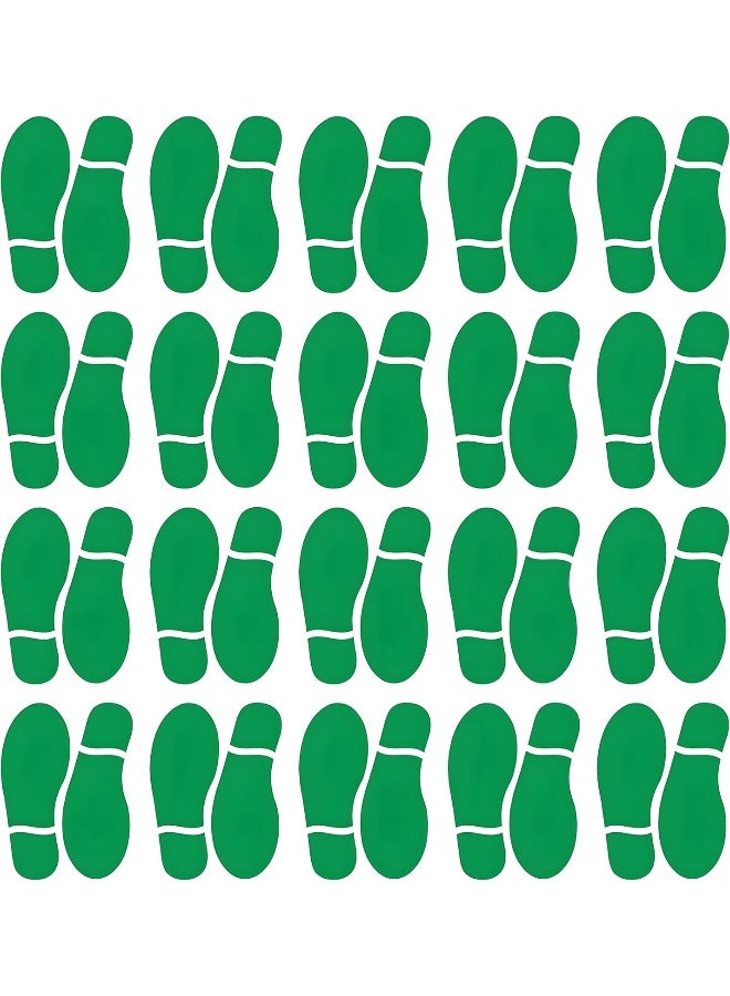 Finduat 20 Pairs 40 Prints Green Kids Size Shoes Footprint Stickers Decals, Floor Wall Stairs to Guide Directions for School, Dance Studio, Floor Stickers St. Patrick's Day Party Decoration - Image 1