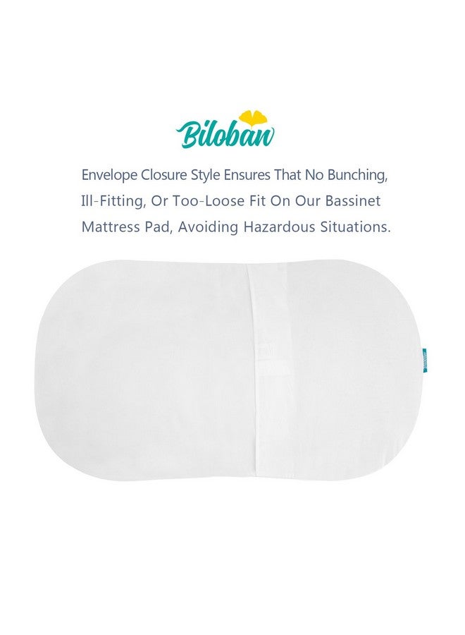 Biloban Bassinet Mattress Cover Compatible with Halo Bassinest Swivel Sleeper Bassinet Mattress Pad, 2 Pack, Microfiber, Waterproof and Soft, White  - Image 4