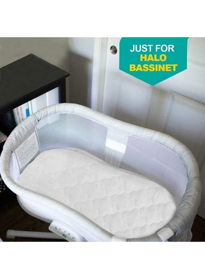 Biloban Bassinet Mattress Cover Compatible with Halo Bassinest Swivel Sleeper Bassinet Mattress Pad, 2 Pack, Microfiber, Waterproof and Soft, White  - Image 5