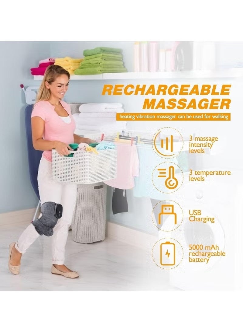 Realfrog Electric Knee Massager，3-in-1 Heated Knee Cordless Massager，Neck & Shoulder Massager,Massage Shoulder Machine，Adjustable Heat with 3 Speed - Image 4