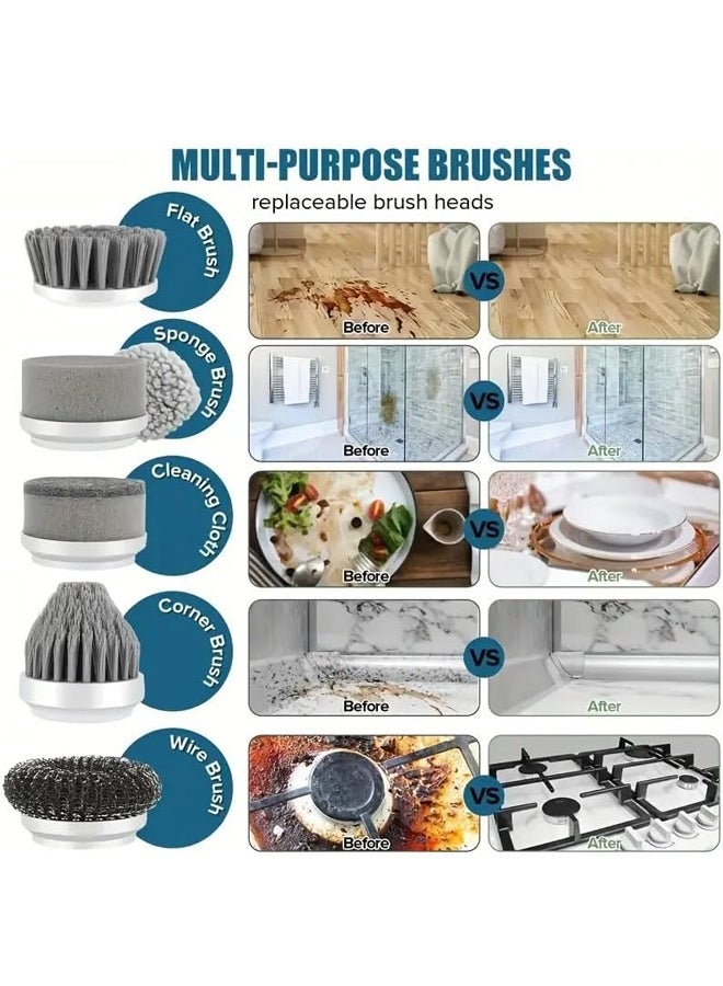 HOMESTAR Electric Spin Scrubber - Bathroom Scrubber Electric,for Cleaning Tub, Floor, Tile, Window, Sink, Kitchen Cleaning with 6 Electric Cleaning Brush Head - Image 5