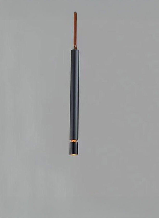 ٍSiera Light A black hanging tube light with a decorative grooved ring warm light 4 watt P0686  - Image 1