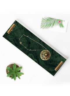 LOWHA Decorative Acrylic Serving Tray with Gold Metal Handles and Marble Texture Design  - Image 1