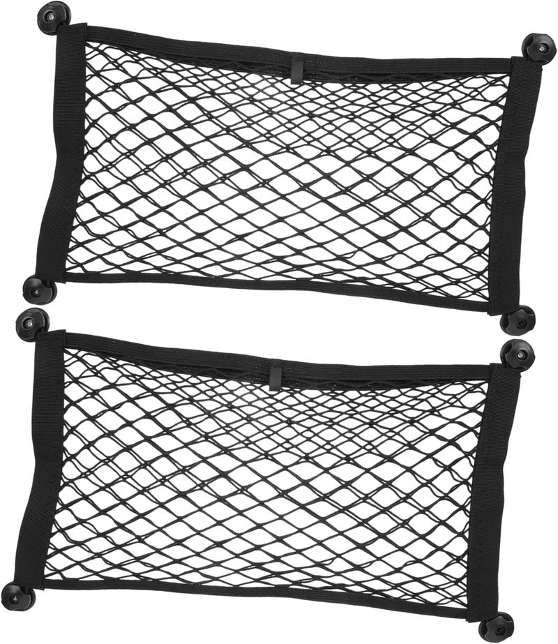 ABOOFAN 2pcs Trunk Net Organizer for Cars Durable Storage Pockets with Hooks Efficient Cargo Net for Groceries and Tools - Image 1
