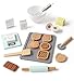 PairPear Wooden Cookie Baking Play Food Set Kids 28 Pieces Sliceable Cookies Hand Mixer Toy Kitchen Accessories Playset Montessori Pretend Kitchen Gift for Kids Ages 3 - Image 2