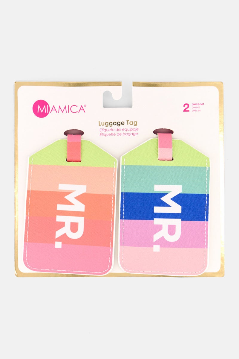 Miamica 2 Pieces Luggage Tag, Pink Combo  - Image 1