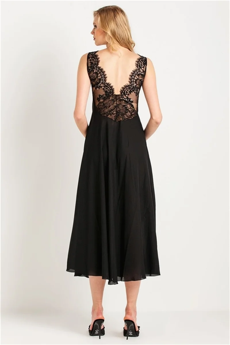 Magic Form 71770 - Crepe Long Nightgown with Tassels and Lace