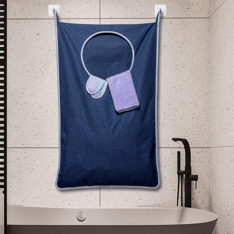 Keepjoy 2 Pack Large Hanging Laundry Hamper Bag, 35x21.6 Inch Oversized Clothes Hanging Laundry bag with Hooks, Perfect for Managing Dirty Clothes Storage Bag (Blue,2-Pack) - Image 4