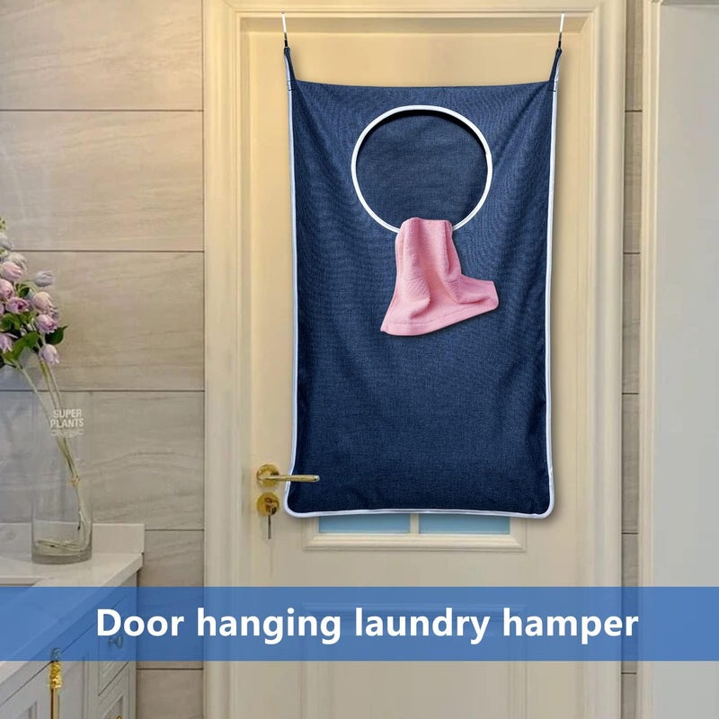 Keepjoy 2 Pack Large Hanging Laundry Hamper Bag, 35x21.6 Inch Oversized Clothes Hanging Laundry bag with Hooks, Perfect for Managing Dirty Clothes Storage Bag (Blue,2-Pack) - Image 5