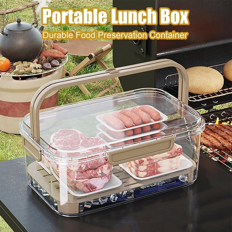 Acrylic Sealed Food Storage Box With Inner Strainer and Ice Pack for Fresh Fruit Meat and Snacks During Travel Gym and Outdoor Use Durable Leakproof Design for Daily Practical Convenience - Image 4