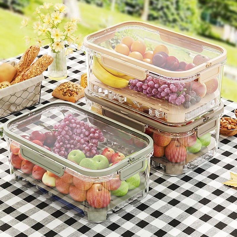 Acrylic Sealed Food Storage Box With Inner Strainer and Ice Pack for Fresh Fruit Meat and Snacks During Travel Gym and Outdoor Use Durable Leakproof Design for Daily Practical Convenience - Image 3