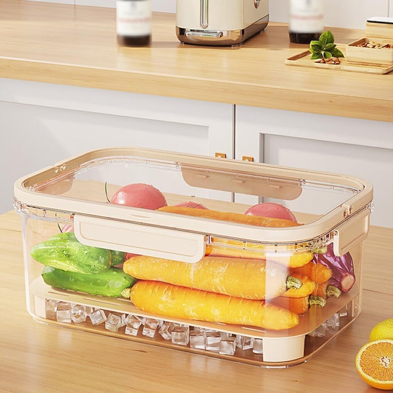 Acrylic Sealed Food Storage Box With Inner Strainer and Ice Pack for Fresh Fruit Meat and Snacks During Travel Gym and Outdoor Use Durable Leakproof Design for Daily Practical Convenience - Image 1