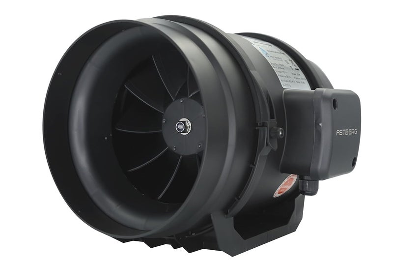 Astberg Astberg AFB200 200mm8 850CMH500CFM Silent Mix FlowInline Duct FanDuct ExhaustInline ExhaustCircular Inline Fan  - Image 1