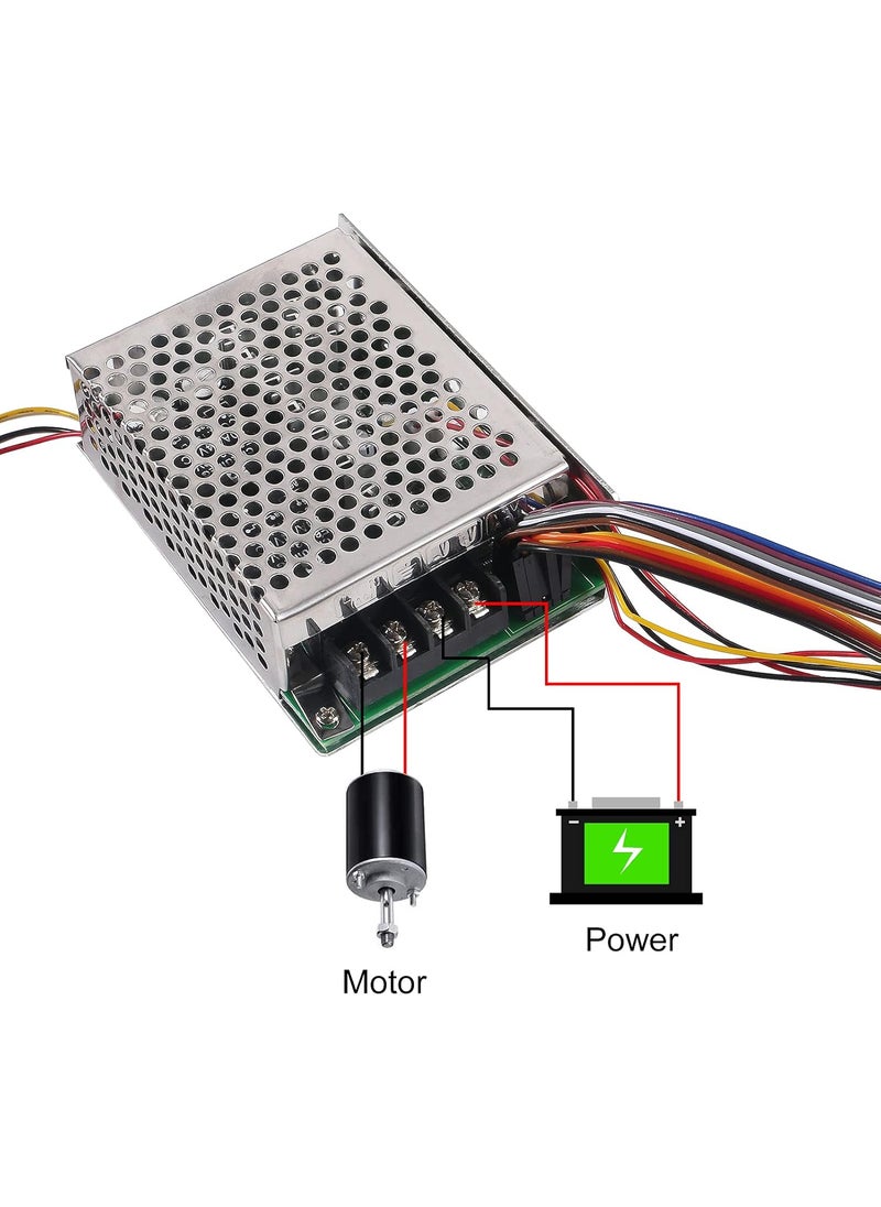 UMLIFE 1PACK DC Motor Speed Controller 10V55V 12V 24V 36V 40A Stepless DC Motor Speed Controller with ForwardBrakeReverse SwitchAjustable Potentiometer Digital Display 1PACK  - Image 3
